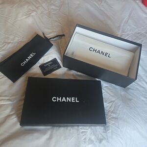 Authentic Box Empty CHANEL Black Box Set with Dust Bag and Card